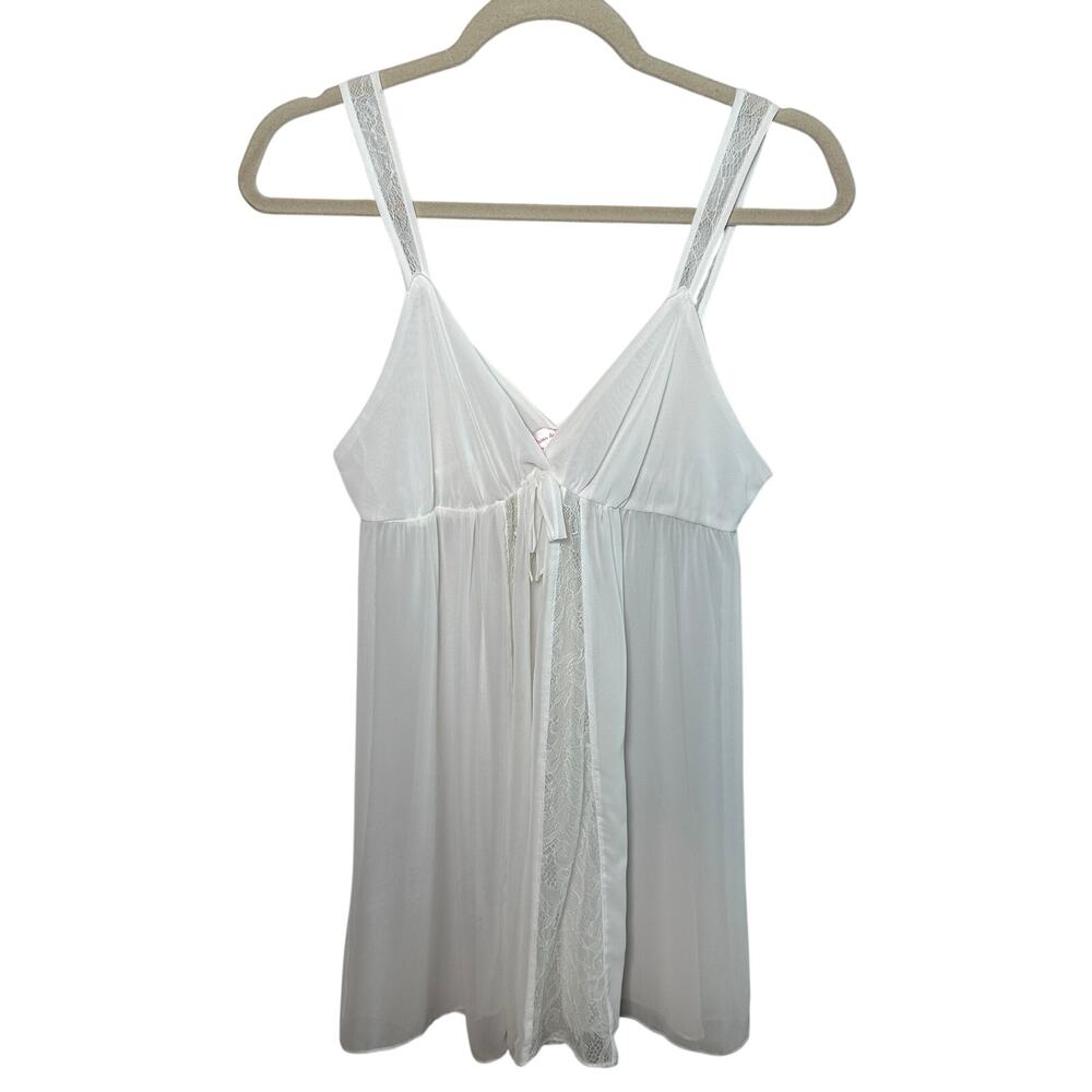 Vintage Oscar de la Renta Pink Label Babydoll Cami – White Lace – Size Small